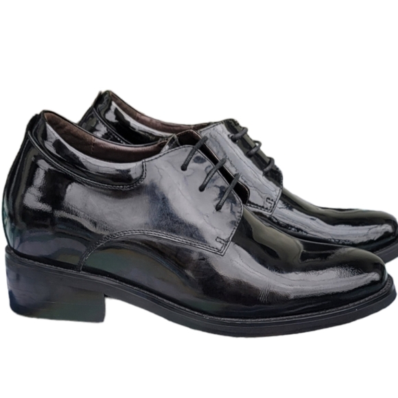 CALDEN K595101-4 Inches Elevator Height Classic Patent Leather Shoe 7.5 Black. - Picture 1 of 5